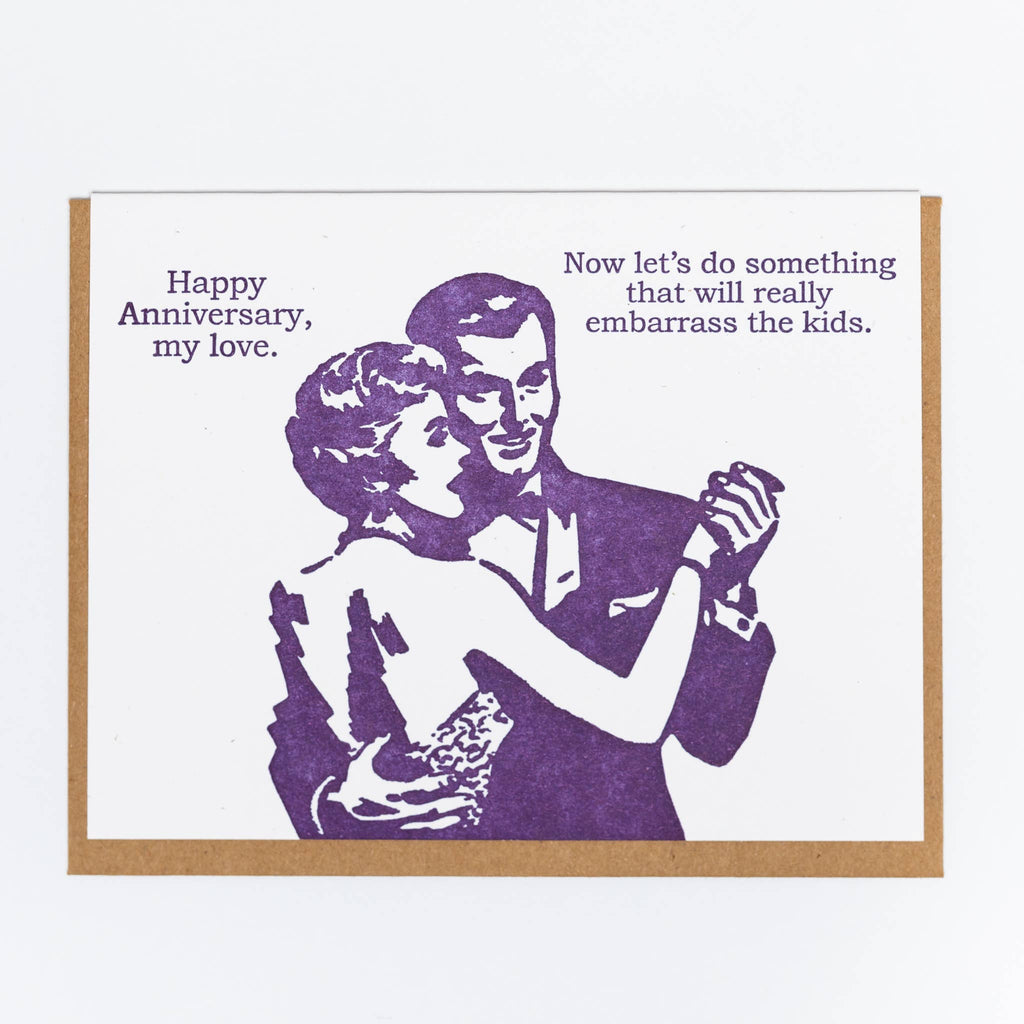 Lady Pilot Letterpress - Embarrassing Anniversary Greeting Card