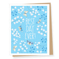 Apartment 2 Cards - Best Day Ever Blue Floral Engagement/Wedding Card