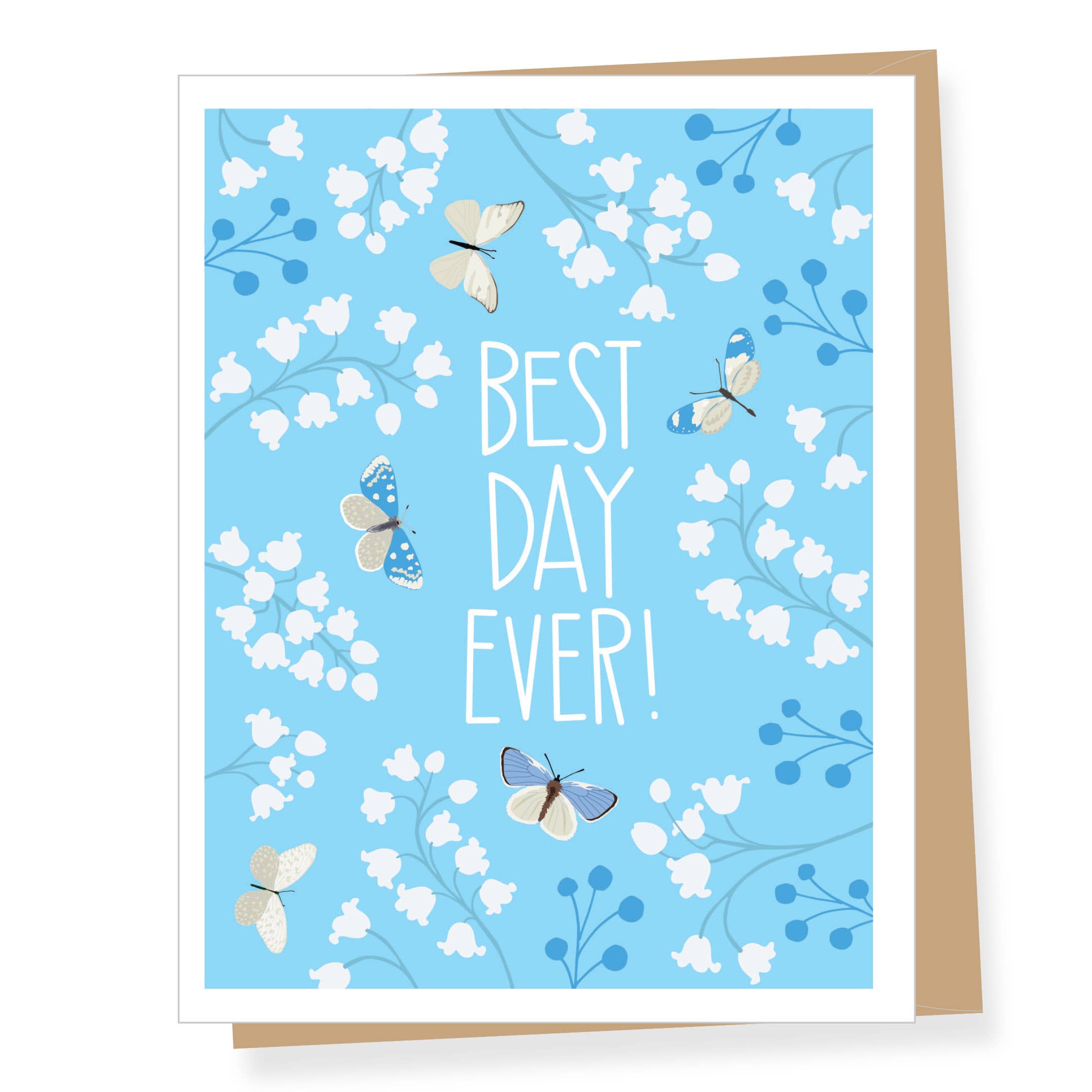 Apartment 2 Cards - Best Day Ever Blue Floral Engagement/Wedding Card