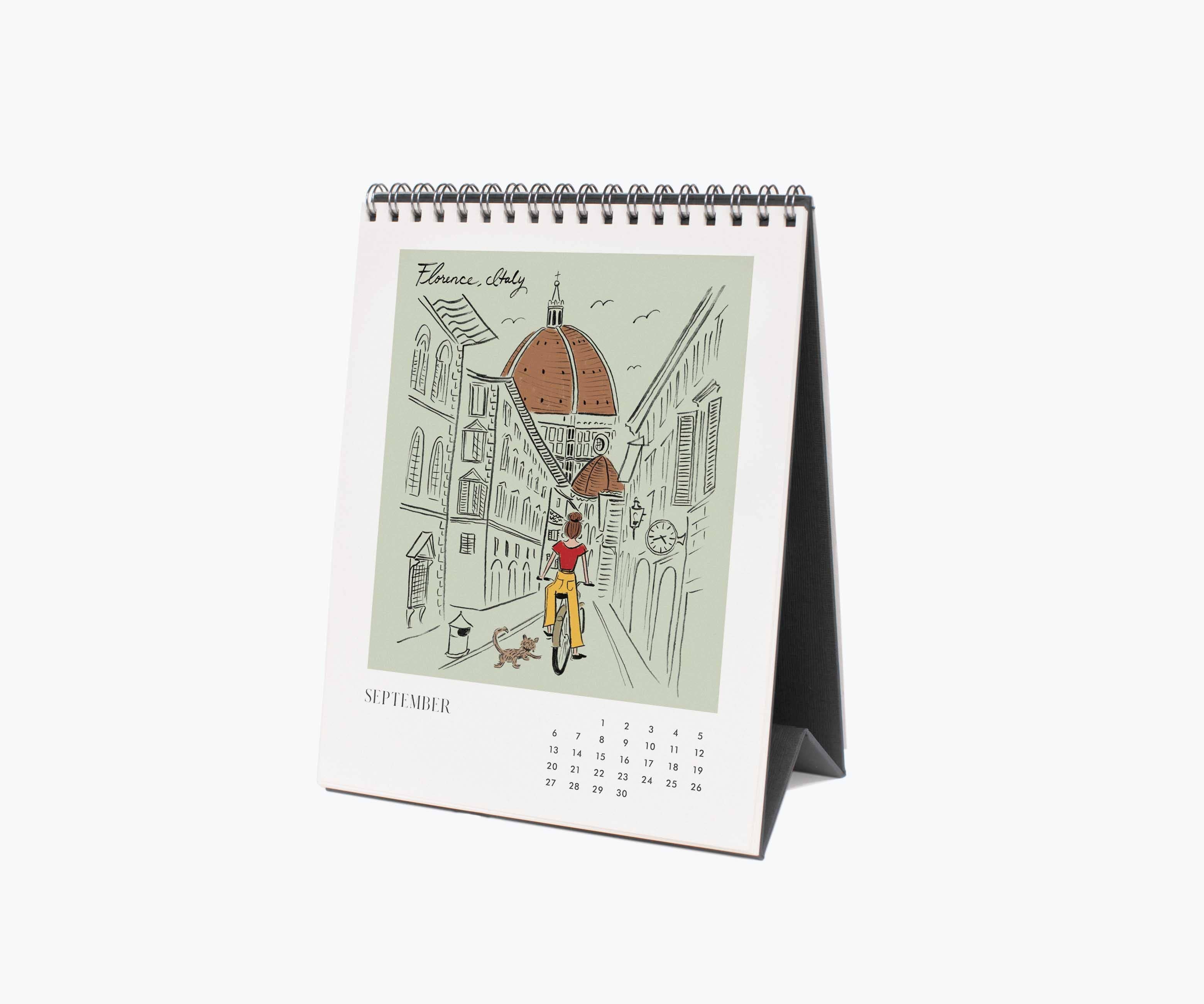 Rifle Paper Co. - 2026 Travel Sketchbook Desk Calendar