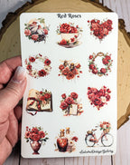 Sakura Design Gallery - Red Roses Sticker Sheet – Floral Planner Stickers