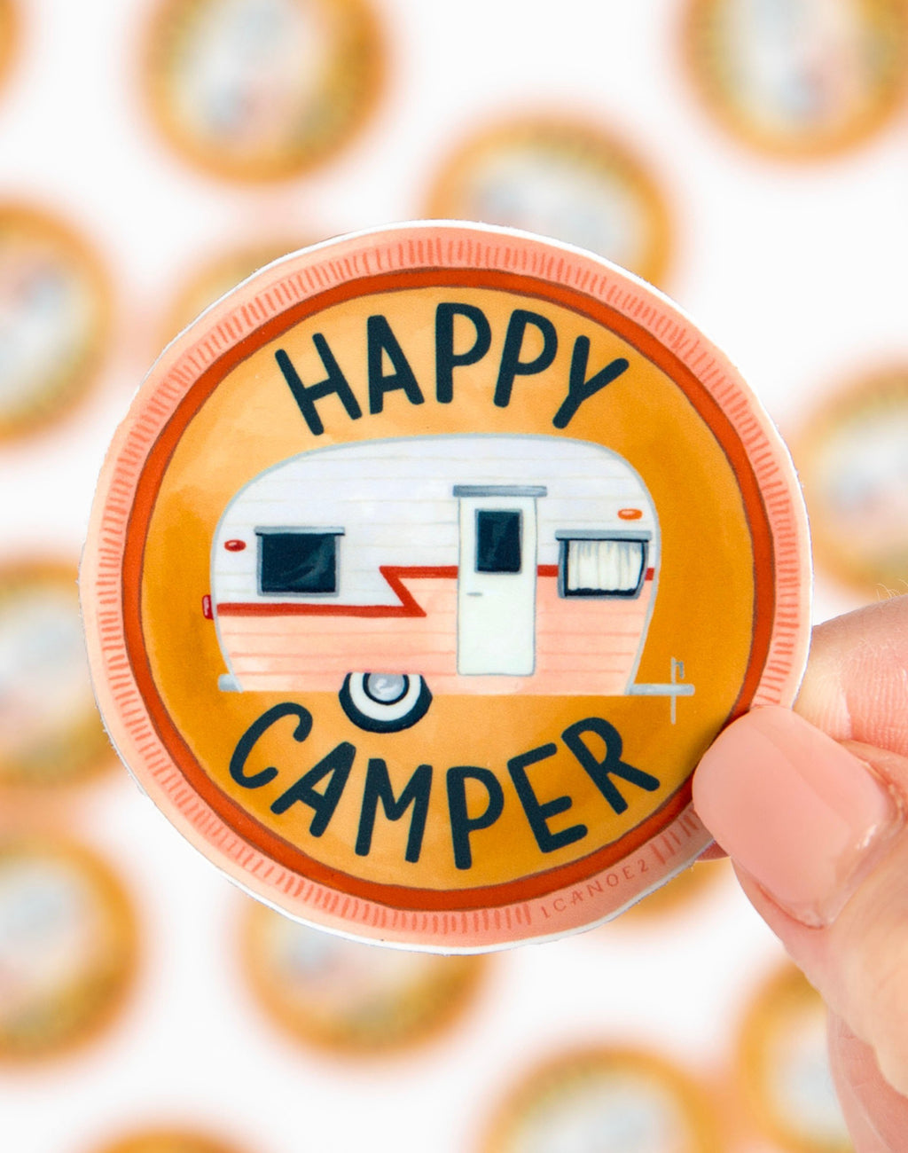 1Canoe2, Happy Camper Decal Sticker