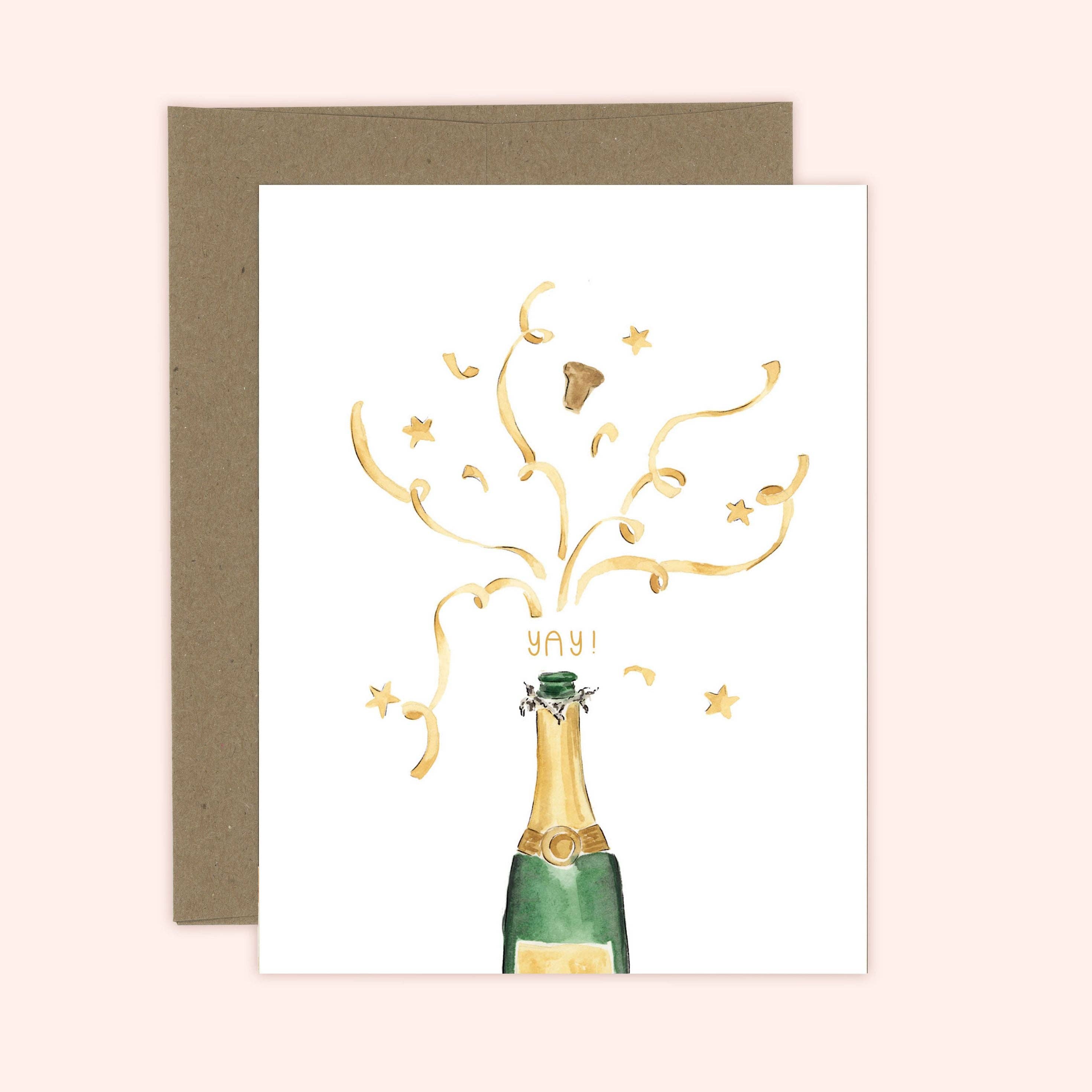 Almeida Illustrations - Pop the Champagne Card | Celebration Card