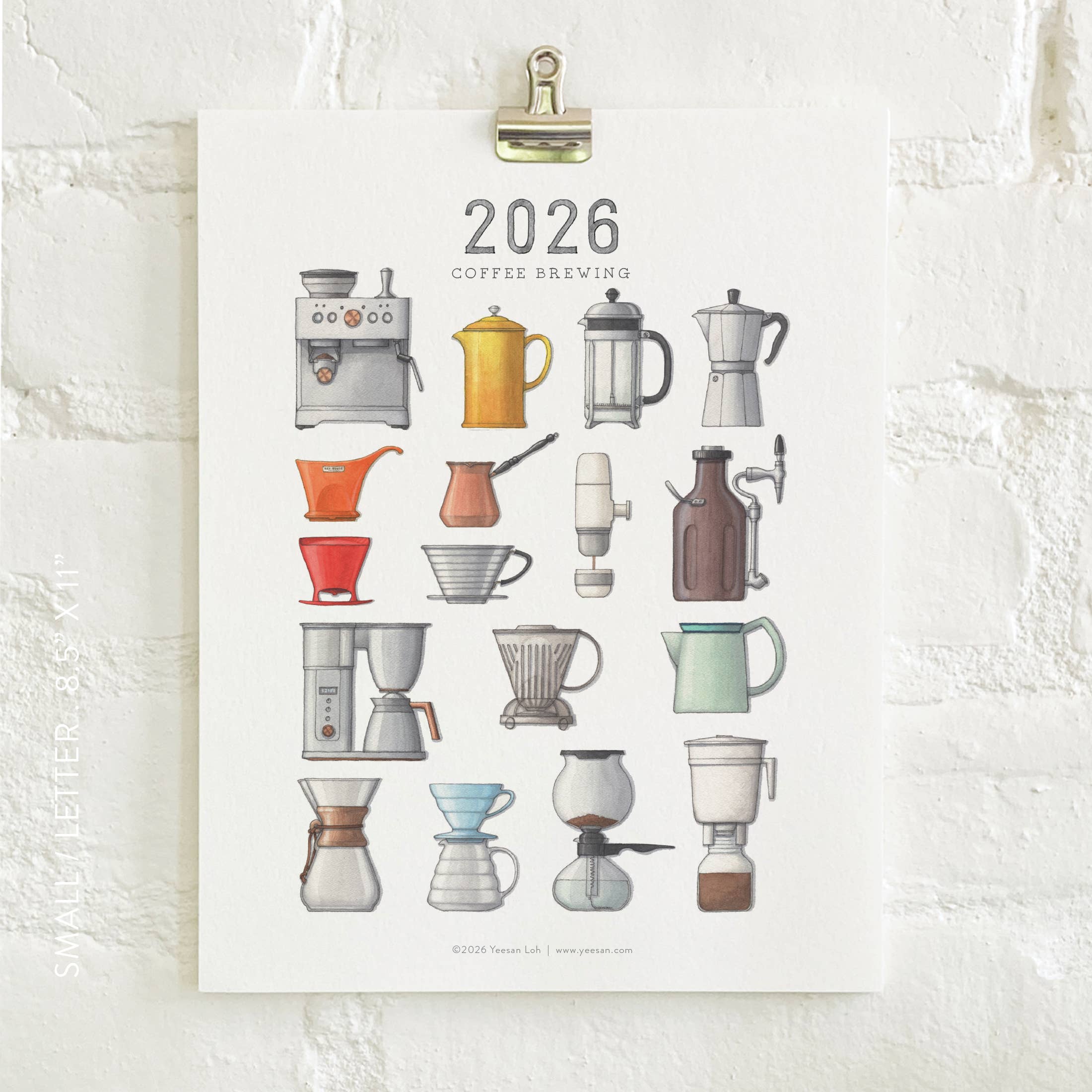Yeesan Loh - 2026 Calendars: Coffee Brewing: MON-SUN,  Standard, Classic