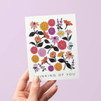 Antiquaria - Zinnias Thinking of You Greeting Card