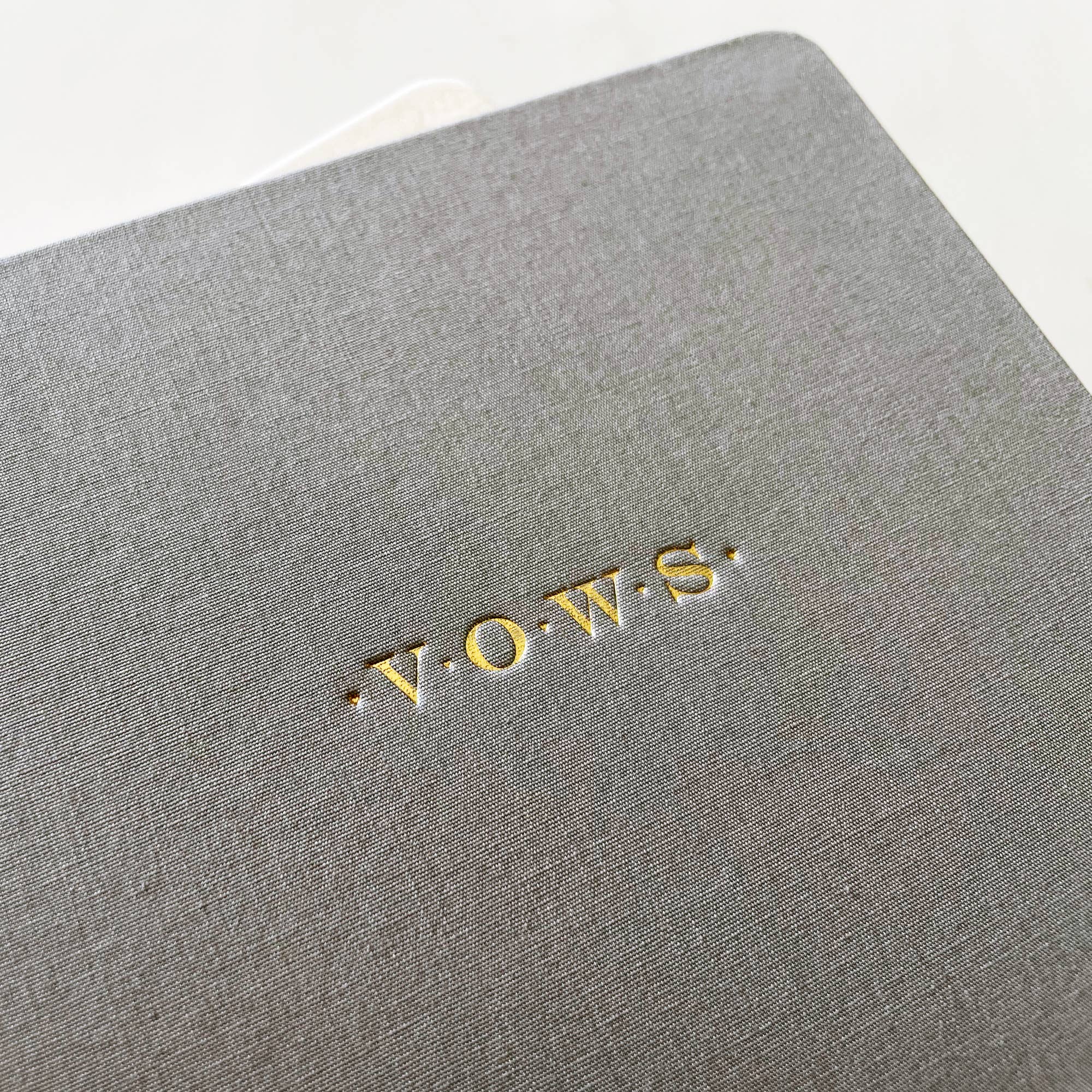 Studio Portmanteau - Wedding Vows Foil Embossed Linen Notebook | Neutral Tones: Charcoal