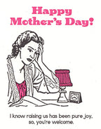 Lady Pilot Letterpress - Pure Joy Mother's Day Greeting Card