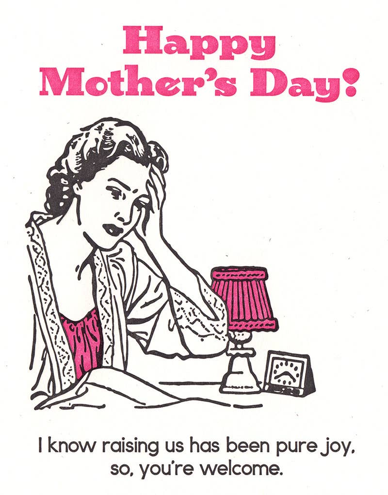 Lady Pilot Letterpress - Pure Joy Mother's Day Greeting Card
