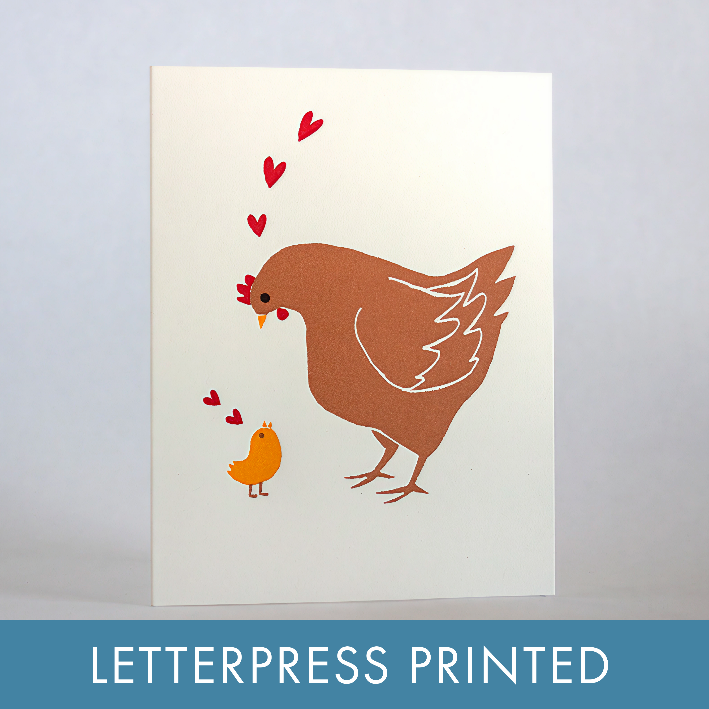 Egg Press Manufacturing - Mother Hen Letterpress Greeting Card