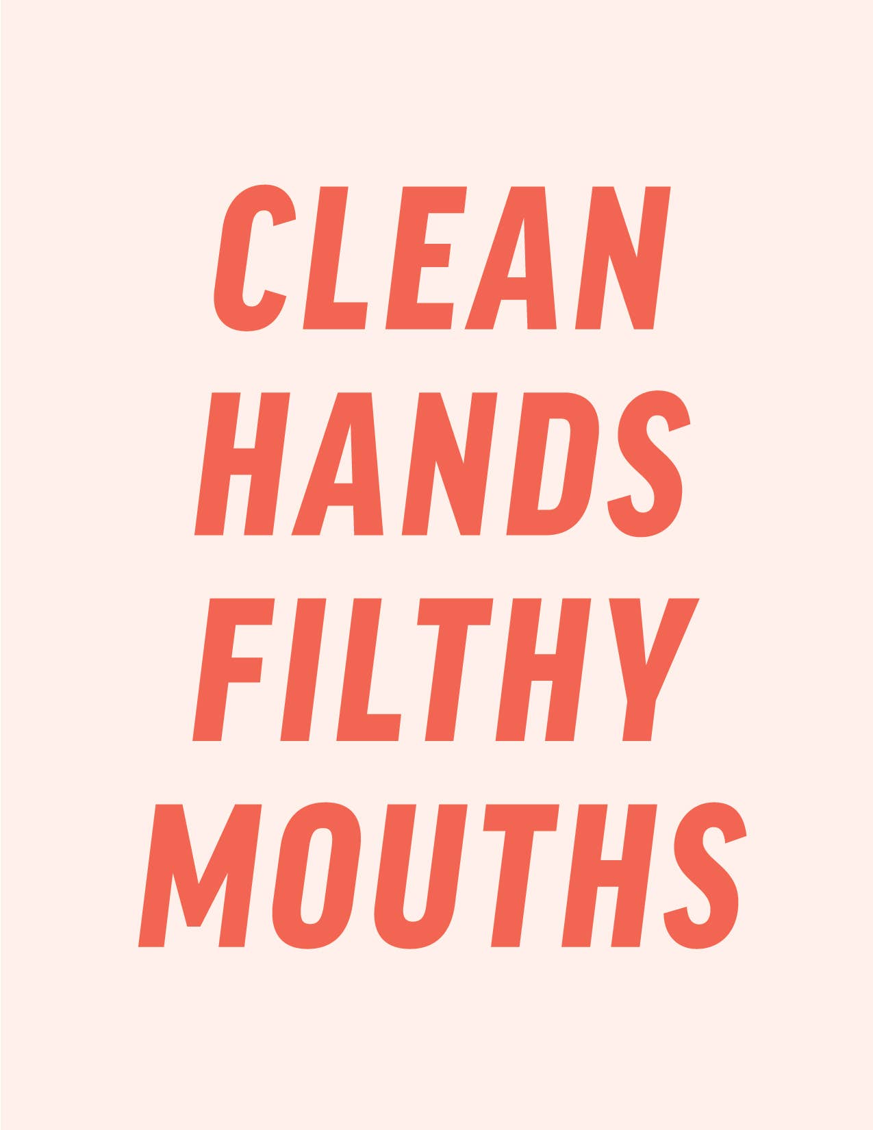 Power and Light Press - Clean Hands Filthy Mouths postcard