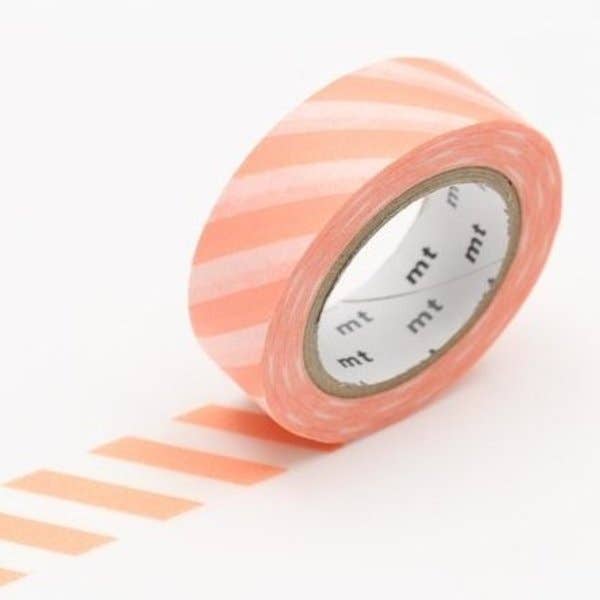 mt washi tape: Stripe Salmon Pink