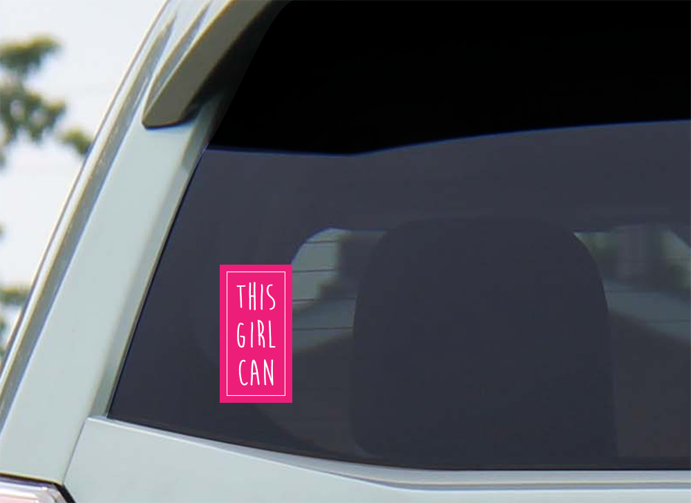 Discovery Stickers - This Girl Can Vinyl Sticker: Pink / Tall