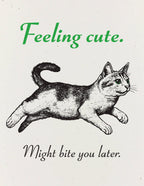 Lady Pilot Letterpress - Feeling Cute Kitten Greeting Card