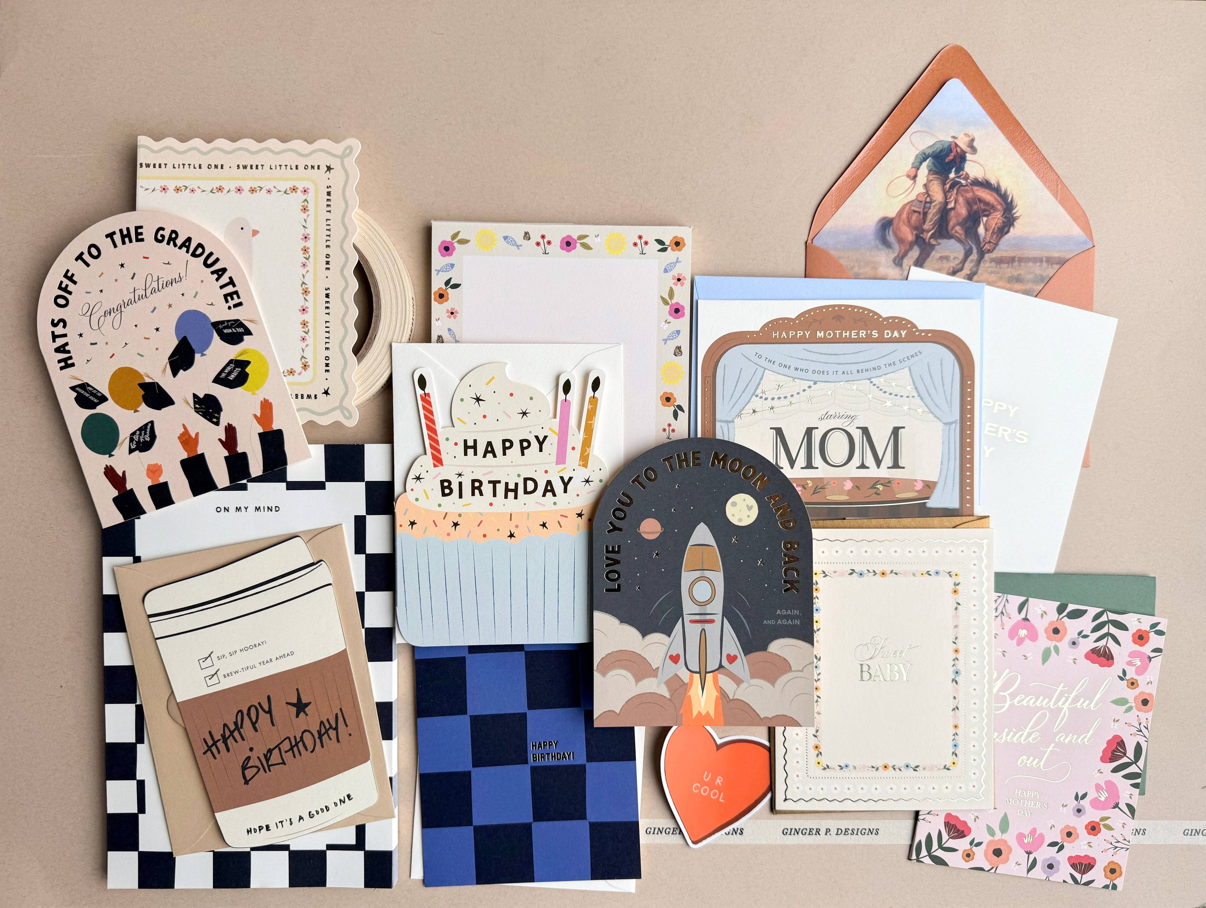 Ginger P. Designs - Hats Off Graduation Arch Greeting Card