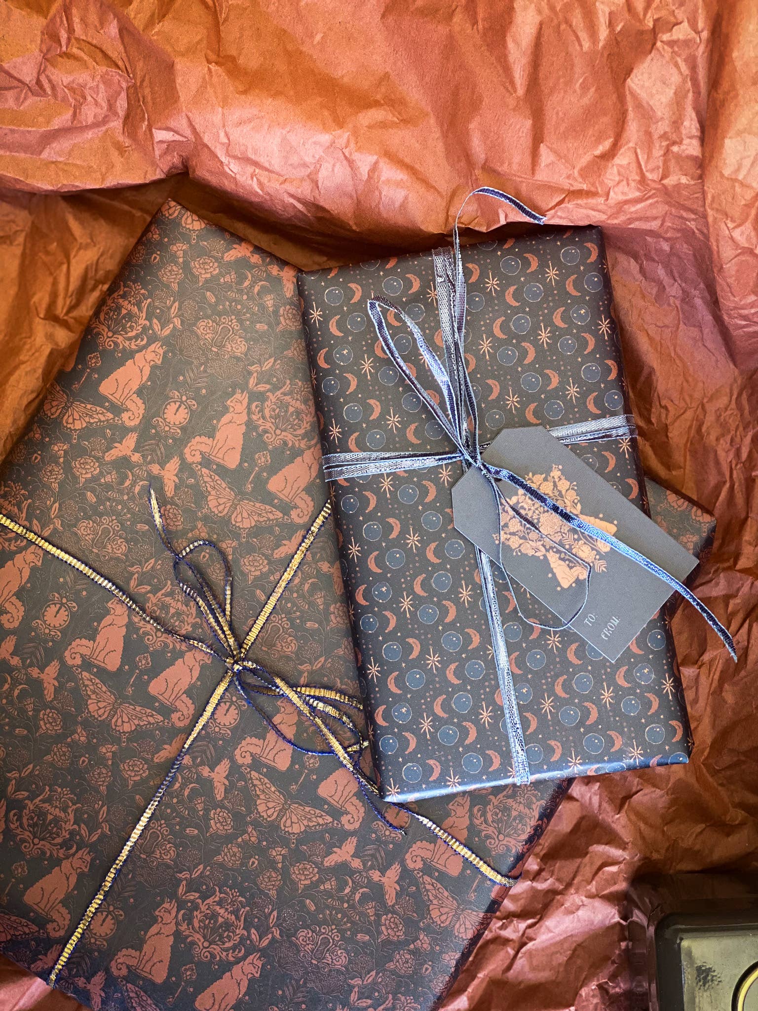 re:mused studio - Moonlight Garden Gift Wrap Sheet-Double Sided: Single Sheets