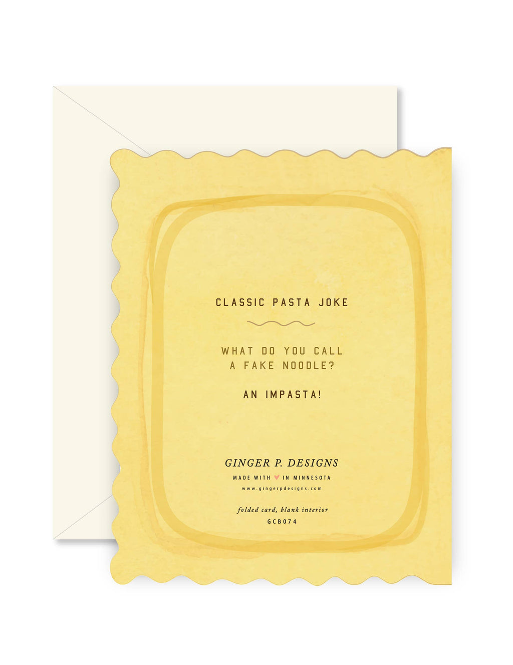 Ginger P. Designs - Pasta Al Dente folded Greeting Card