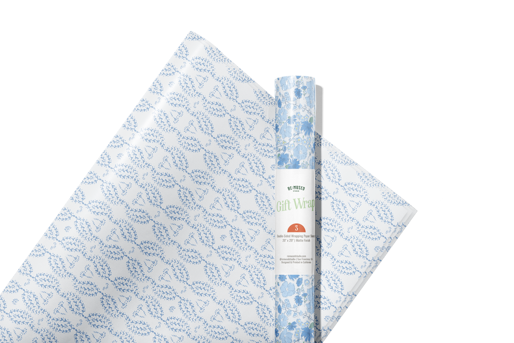 re:mused studio - Cornflower Meadows Gift Wrap Sheet – Double Sided