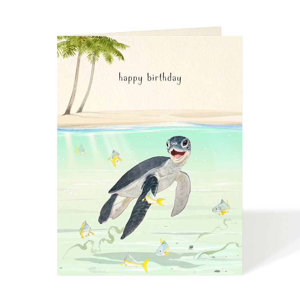 Felix Doolittle - Baby Sea Turtle - Birthday Greeting Card