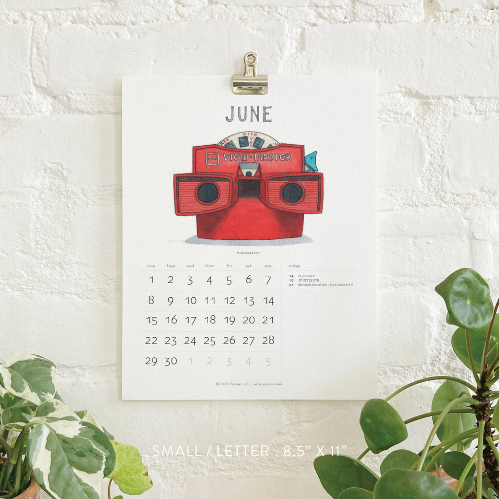 Yeesan Loh - 2026 Calendars: Retro Objects: MON-SUN / Standard/Classic