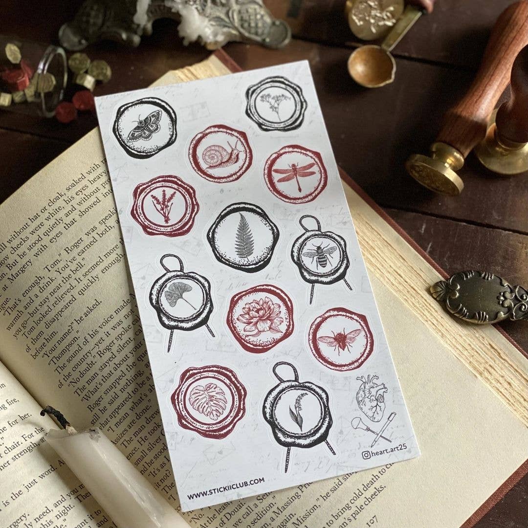 STICKII - Nature Wax Seals Sticker Sheet: Without hanging hole