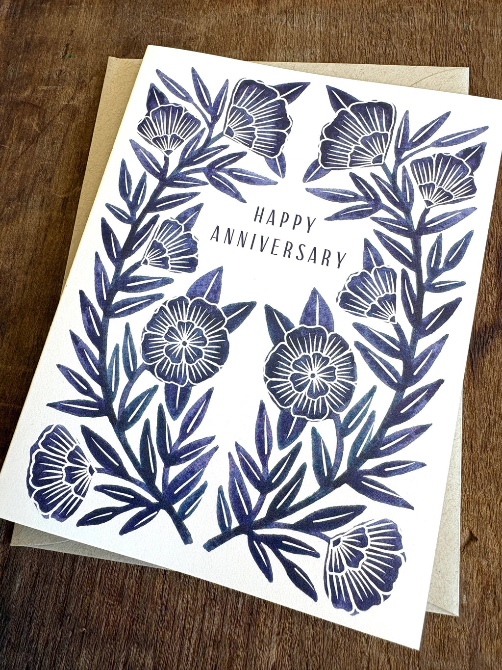 Katharine Watson - "Happy Anniversary" Blue Greeting Card