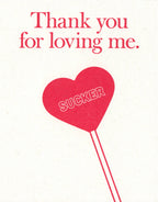 Lady Pilot Letterpress - Love Sucker Greeting Card