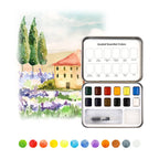 Grabie - Watercolor Pocket Set Of 12 With Brush - Essential Colors