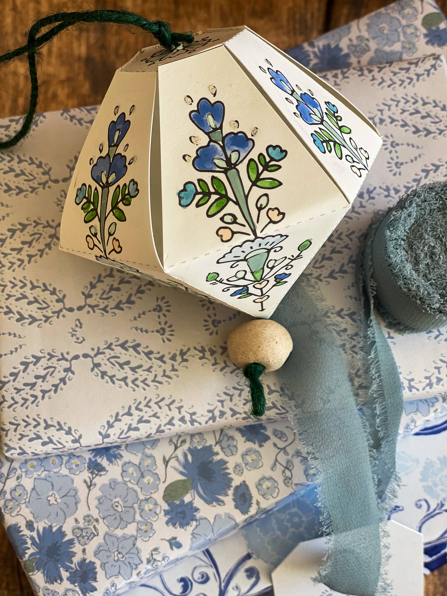 re:mused studio - Cornflower Meadows Gift Wrap Sheet – Double Sided