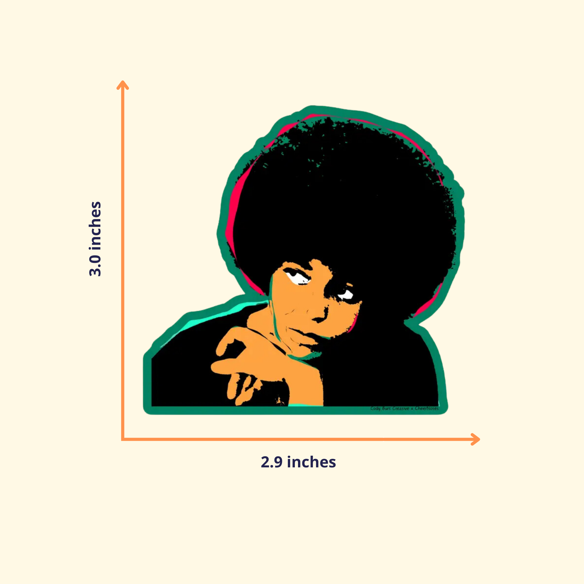 CheerNotes Greeting Cards & Stationery - Angela Davis Activist Sticker