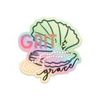 Thirteenwinks - Grit and grace -pearl necklace oyster holographic sticker