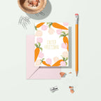 Sublime & Co. - Easter Greetings Card With Carrots And Spring Flowers