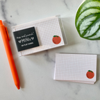Kiss and Punch - 60 Orange Grid Minis™ - Flat Notecard Set - Junk Journal