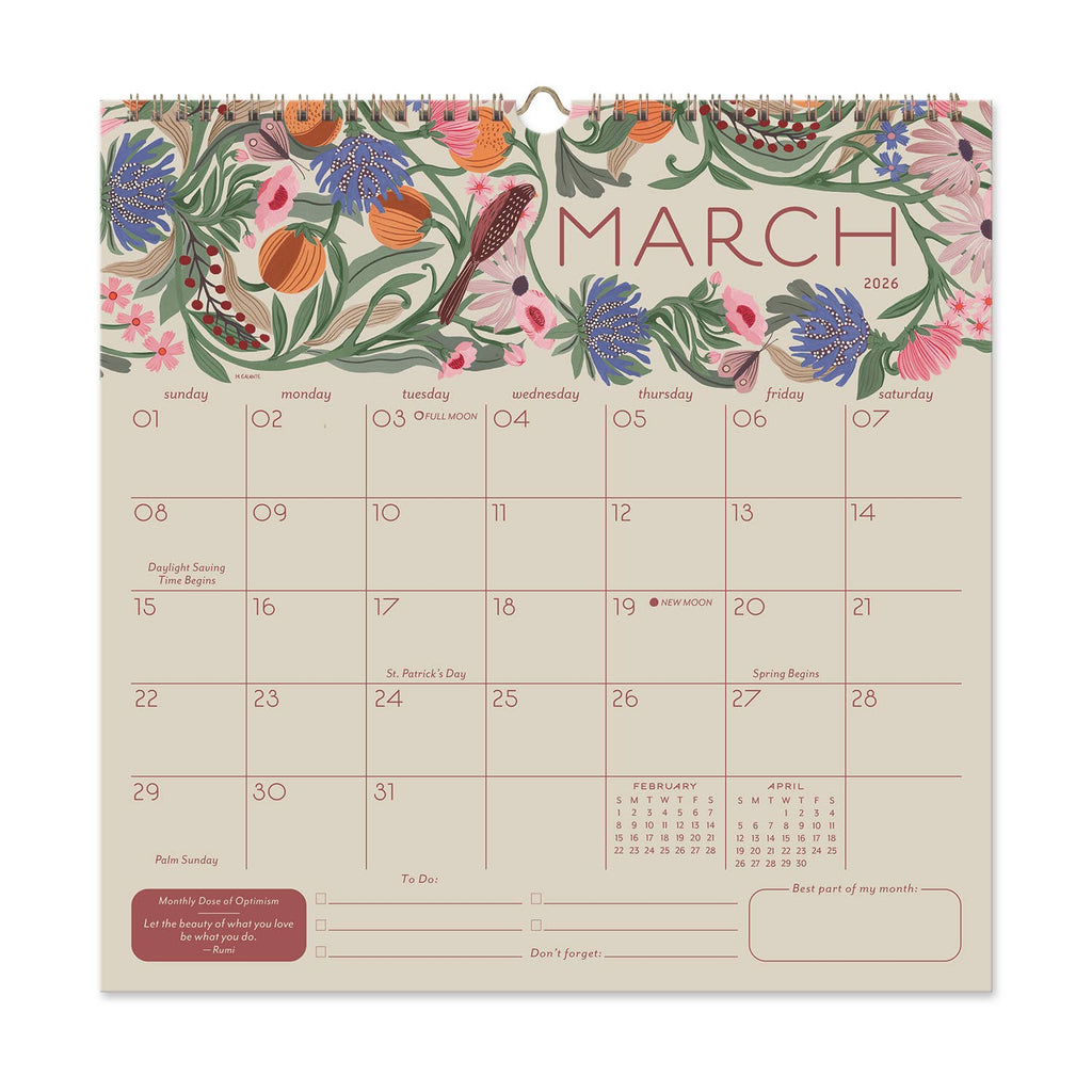 Seedlings - 2026 Seedlings Garden Party 12 Month Classic Grid Calendar