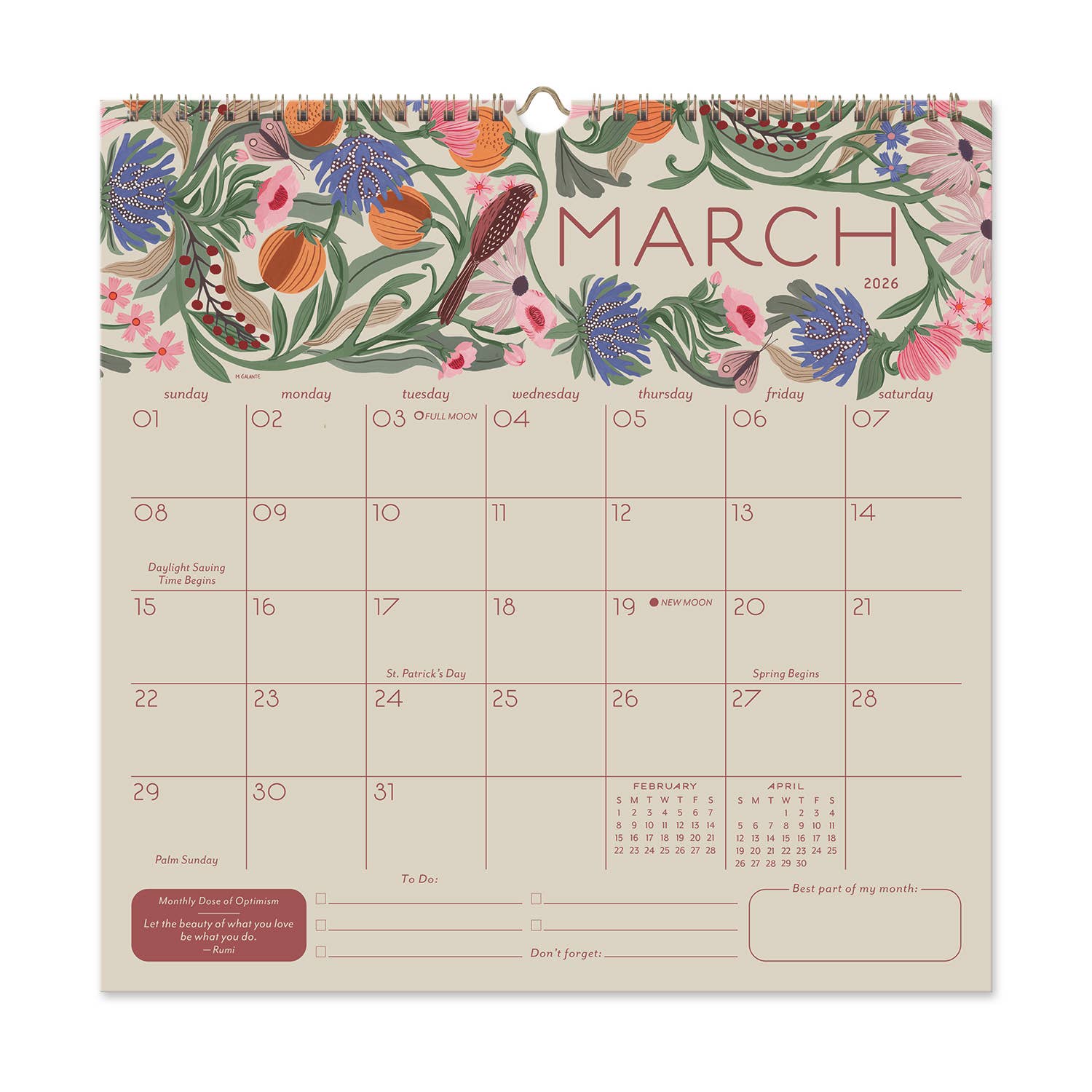 Seedlings - 2026 Seedlings Garden Party 12 Month Classic Grid Calendar