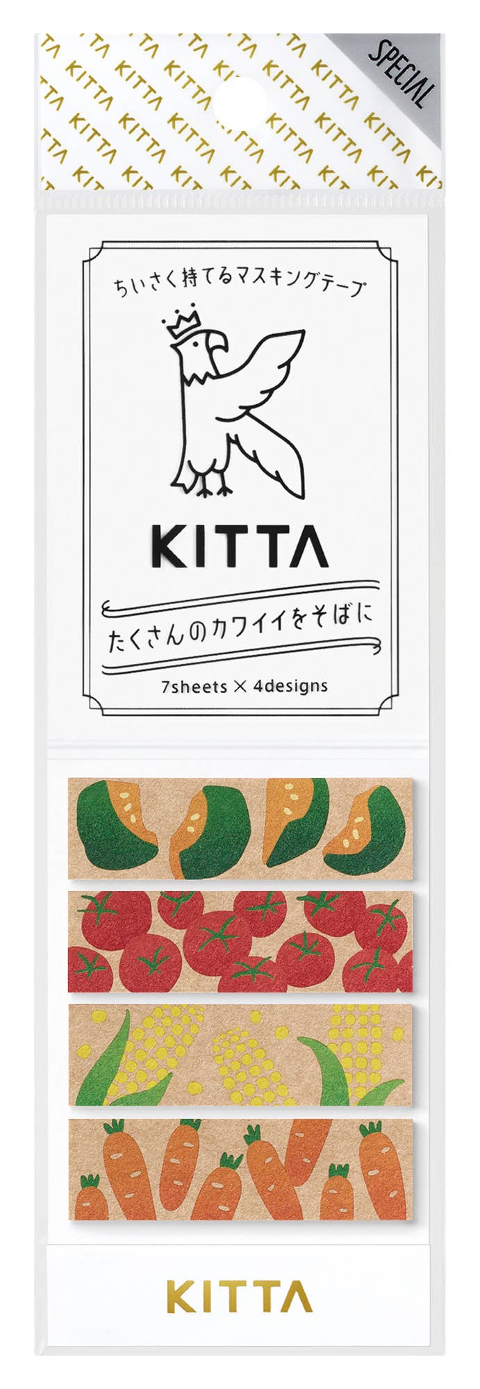 HITOTOKI by KING JIM - KITTA Portable Washi Decorative Tape: -Craft- Vegetables