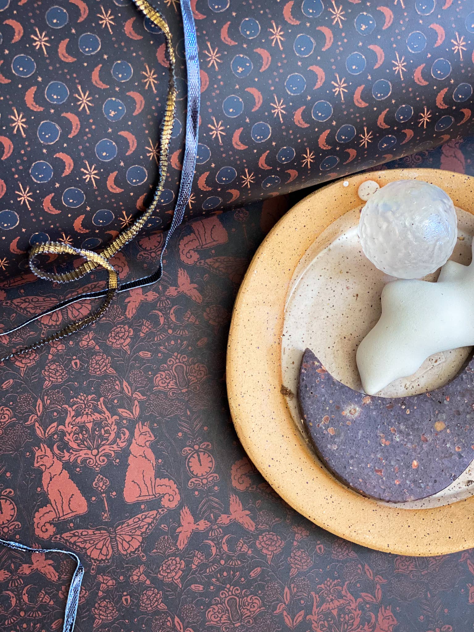 re:mused studio - Moonlight Garden Gift Wrap Sheet-Double Sided: Single Sheets