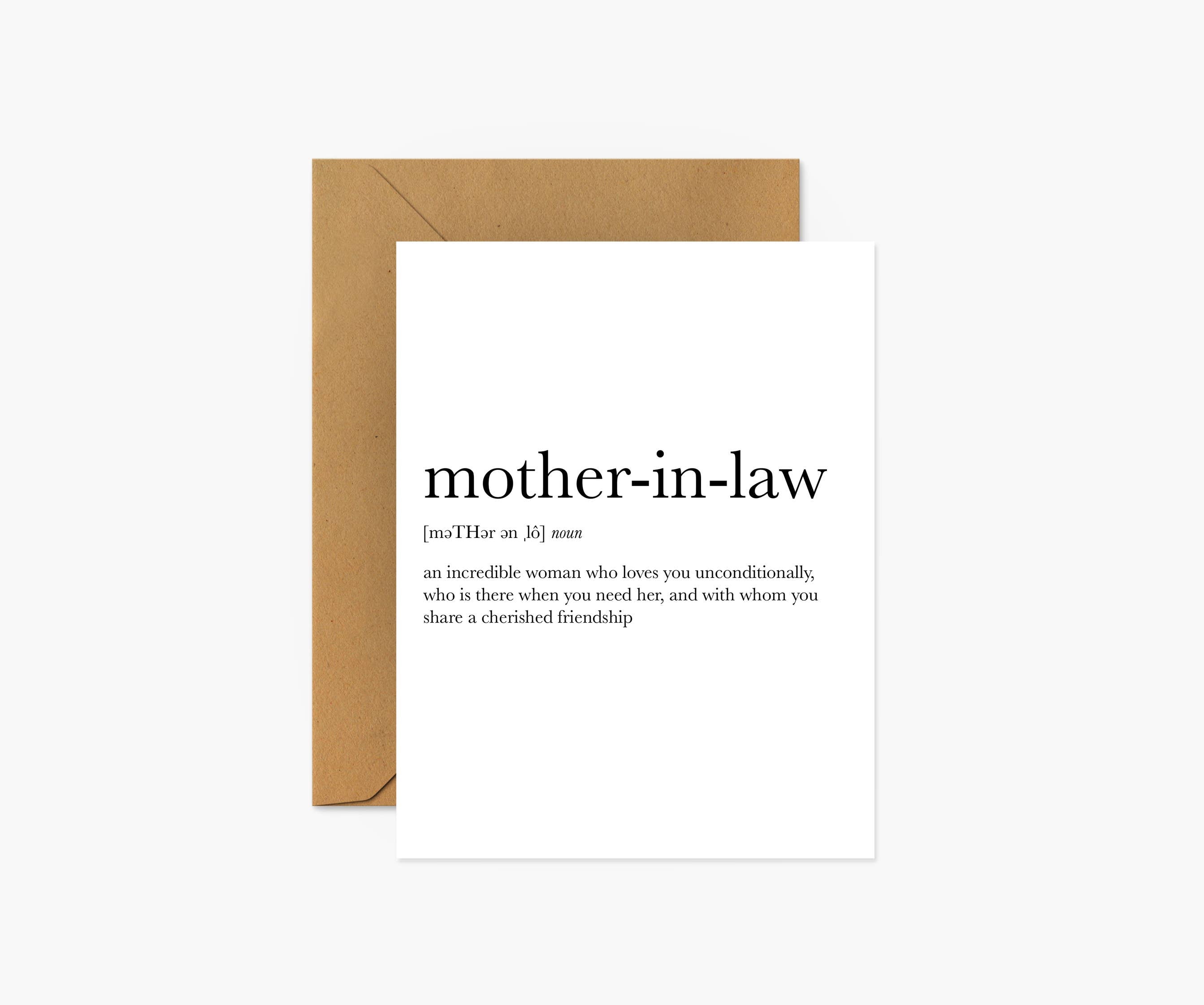 Footnotes - Mother-In-Law Definition - Mother's Day Card