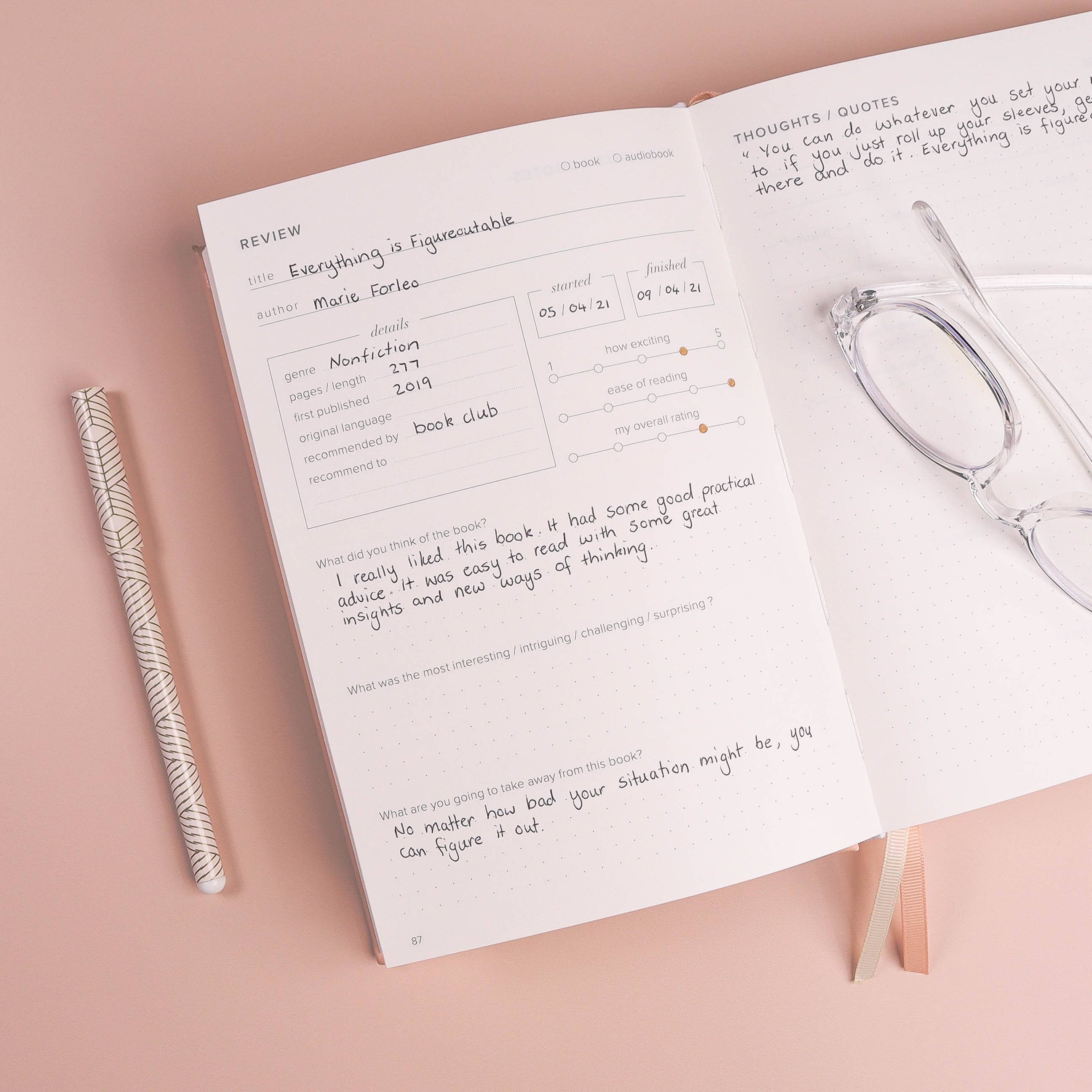 Kunitsa Co - Reading Journal (Avid Reader): Blush