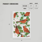 Lantern Press - PREMIUM POSTCARDS Virginia, Cardinal & Hawthorn Pattern