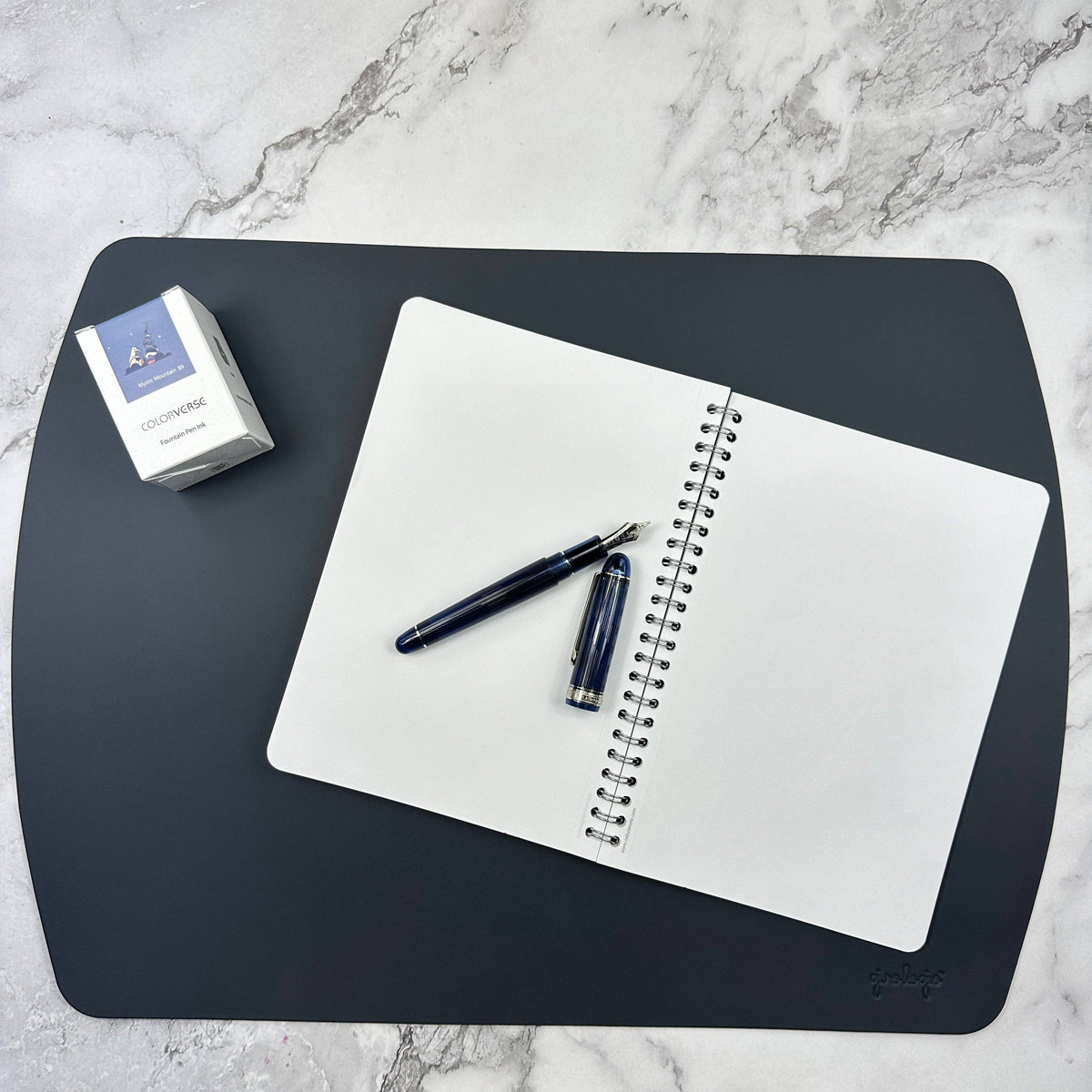 Writing Mat- Italian Repurposed Leather: Congac