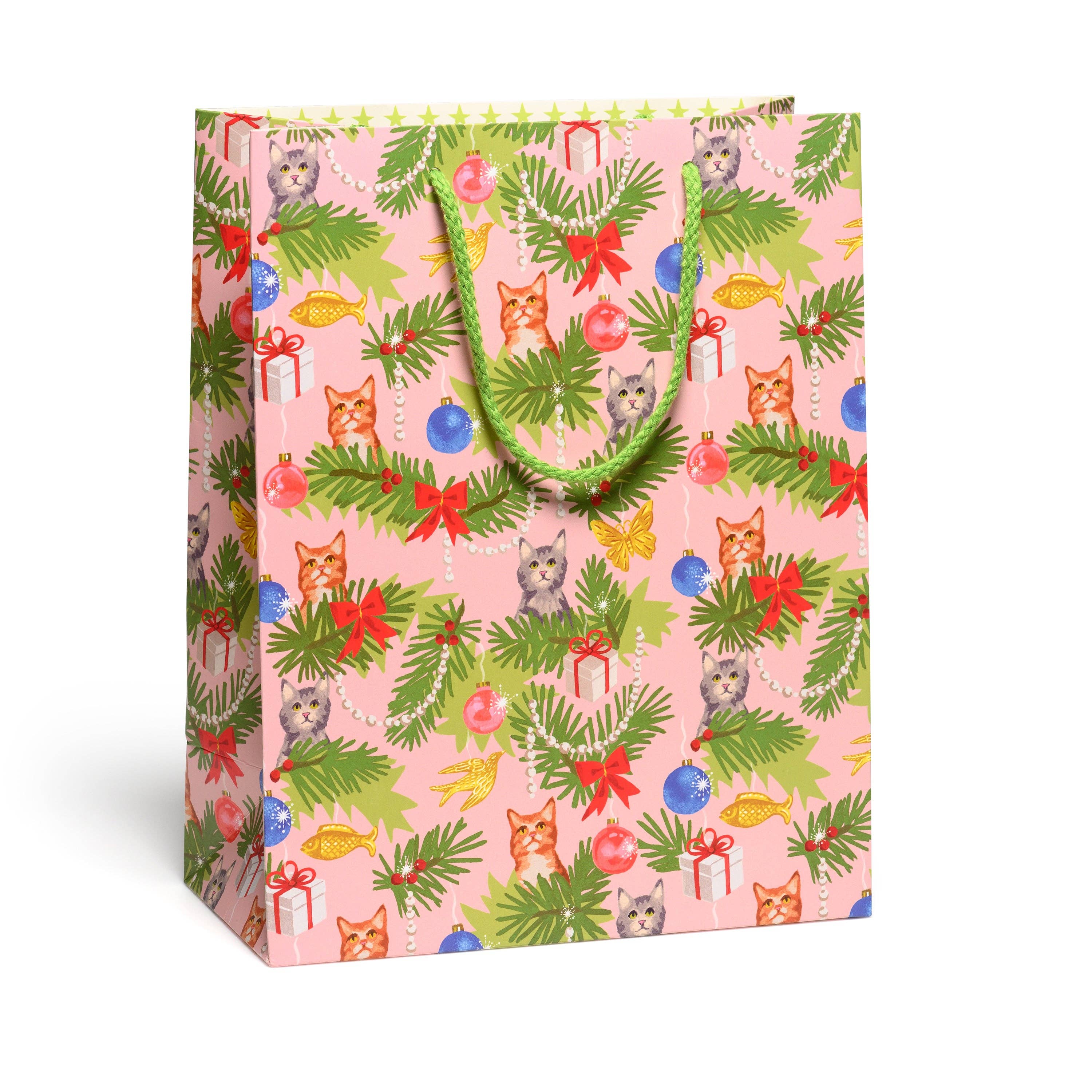 Red Cap Cards - Meowy Christmas gift bags