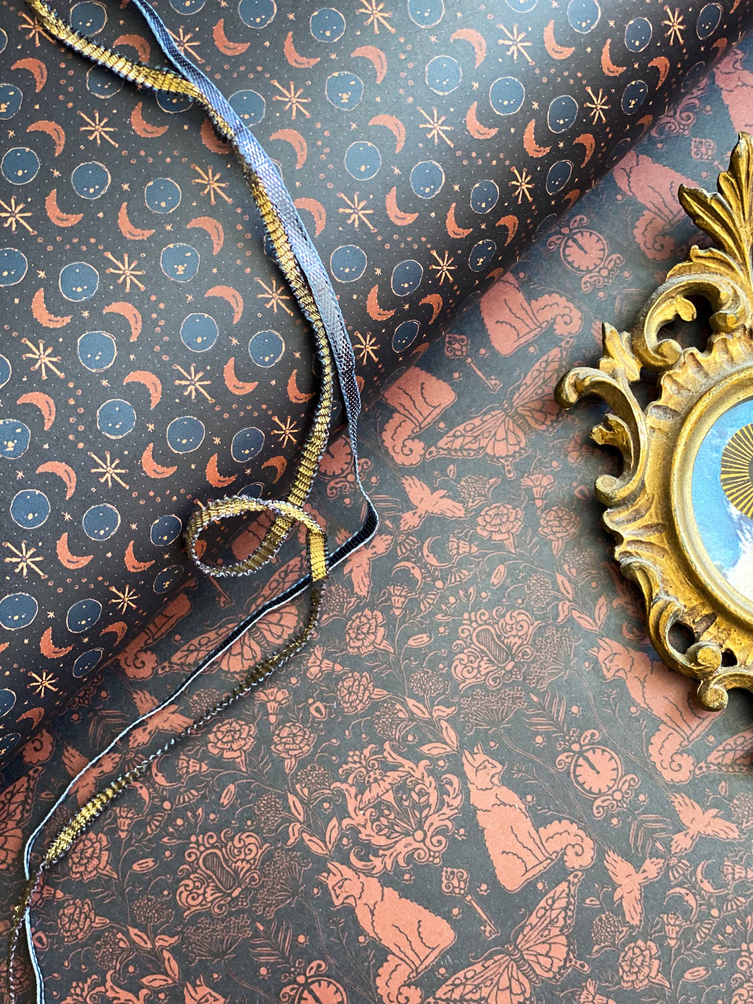 re:mused studio - Moonlight Garden Gift Wrap Sheet-Double Sided: Single Sheets