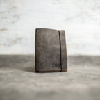 Ox & Pine - Refillable Leather Pocket Journal with Elastic Closure: Dark Brown / Lined Paper