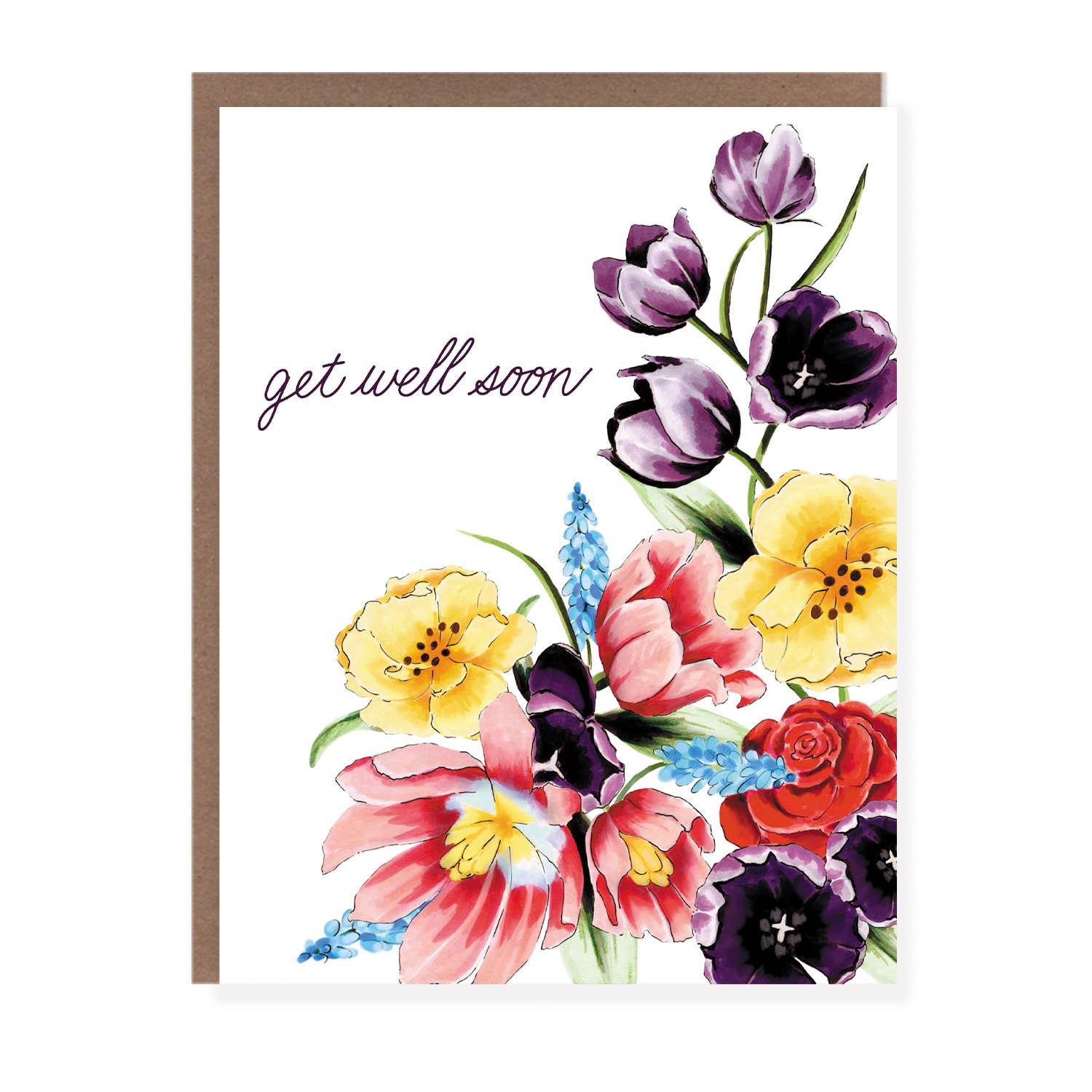 Morgan Swank Studio - Floral Get Well Soon Card
