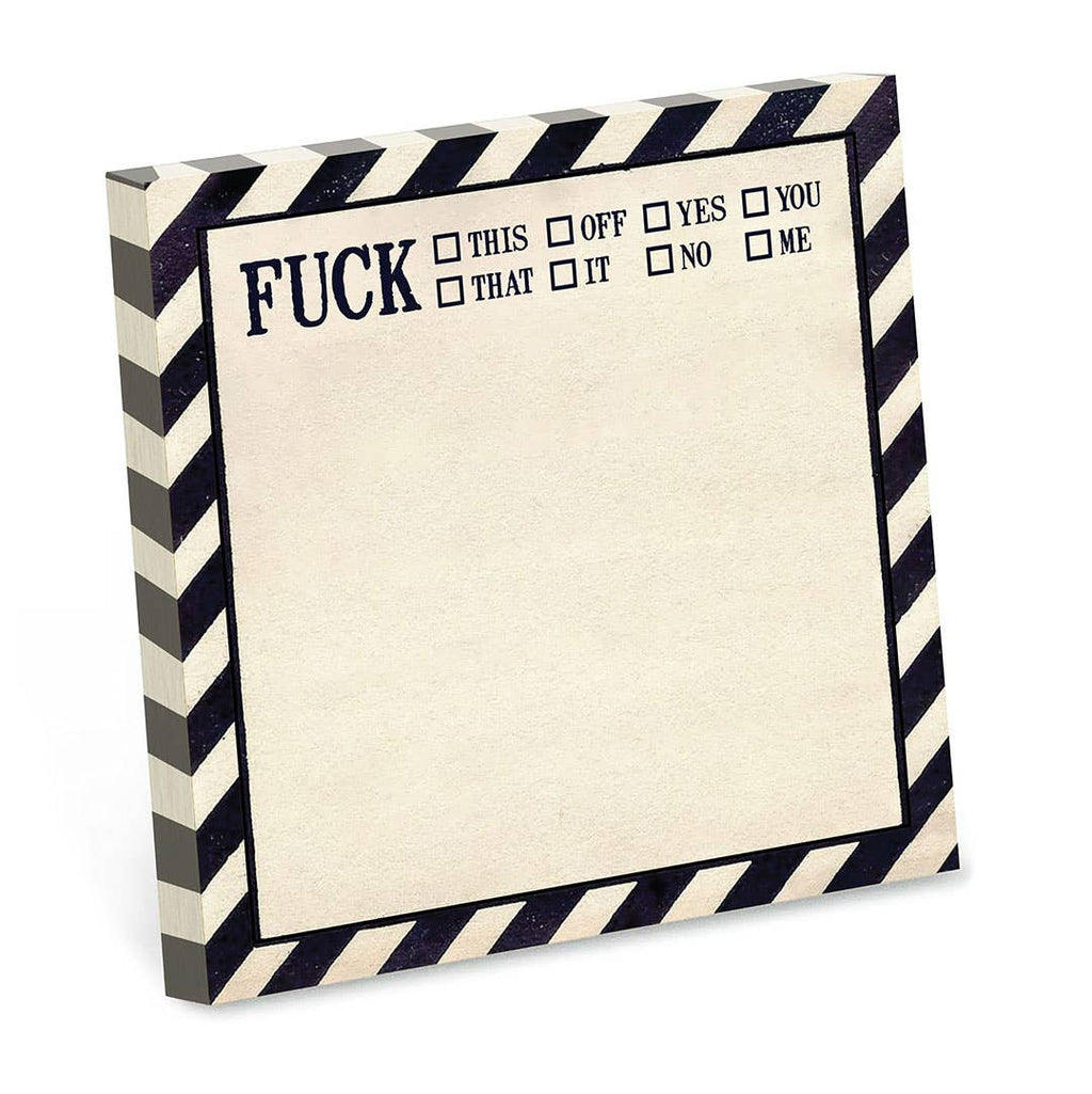 Bad Betty Greeting Co. - Funny Sarcastic Sticky Note Pad - Fuck This, That, Off