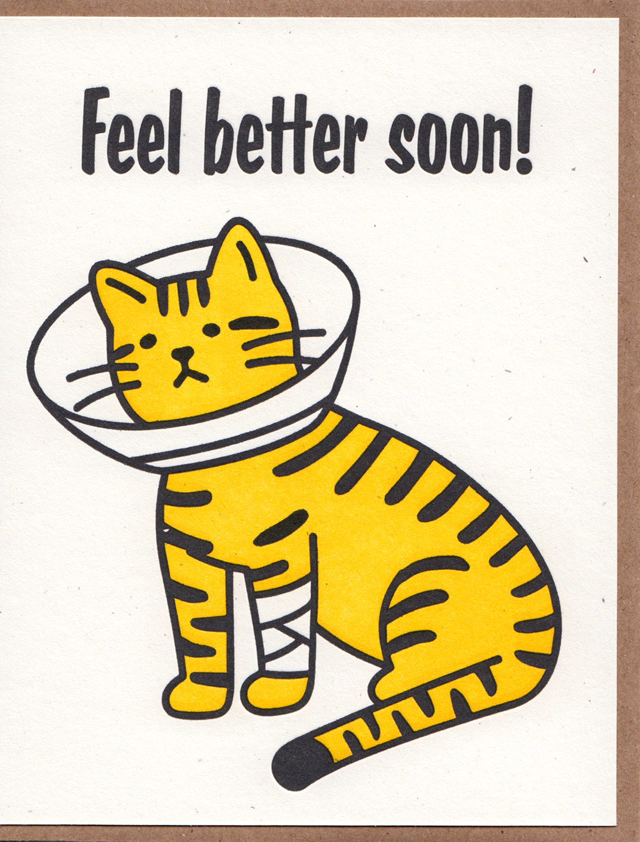 Lady Pilot Letterpress - Feel Better Cat Greeting Card