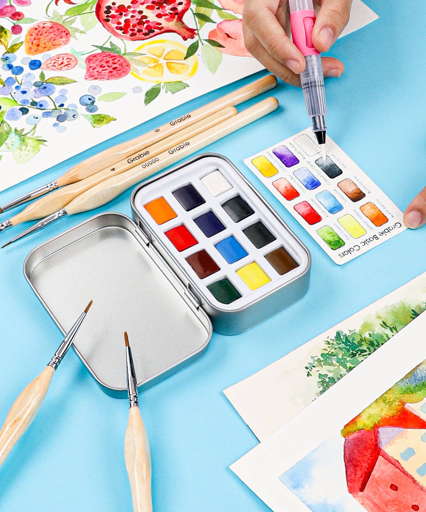 Grabie - Watercolor Pocket Set of 12 - Essential Colors