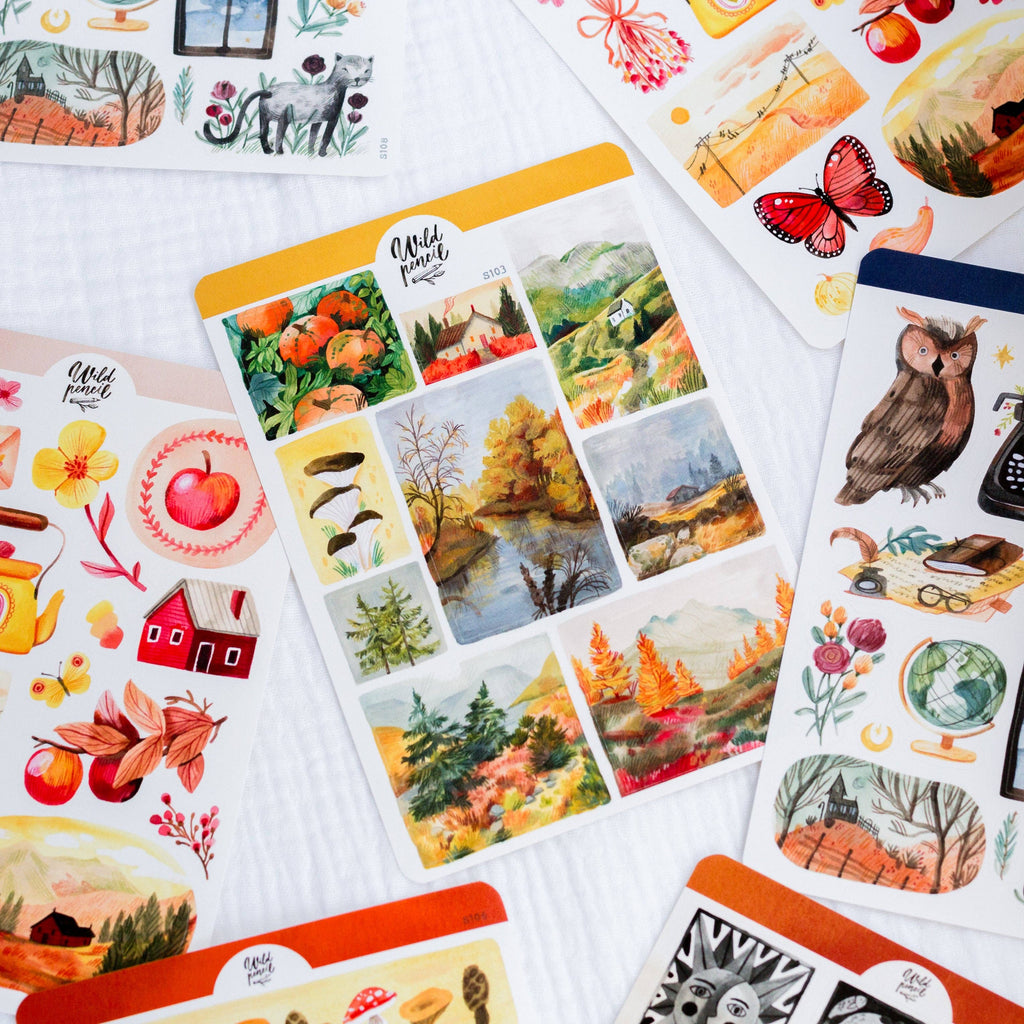 Wild Pencil Studio - Sticker Sheet — Fall Landscapes