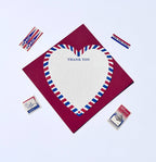 LA PAPER LOVER - Hello -Thank You -I love you Letterpress heart shaped card