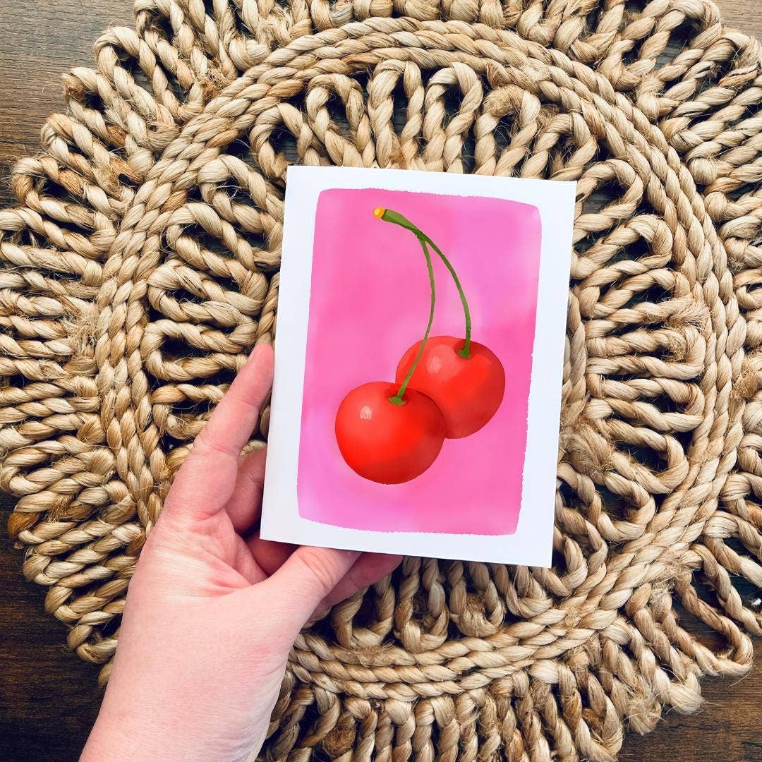 Cryptic Paper Co. - Set Of 5 Neon Fruit Note Cards For Any Occasion